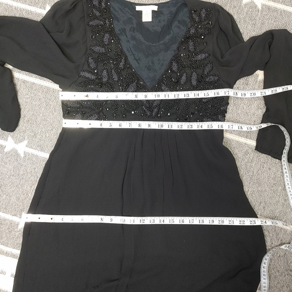 Gold Hawk Silk Beaded Mini Dress Size M - Picture 8 of 9